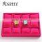 12 Grid Slots Rose red color Jewelry Organizer Watches Display Storage Box Case Gift Boxes Bracelet Display Shelf