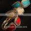 Exaggerate Cuff Bangles Gold Plated Metal Glaze Rhinestones Statement Bracelets