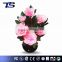 Decorative Color change Led fiber optic flowers /Pink Penoy flower lampe with metal base for whole sale