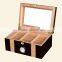 High gloss wooden humidor with a tray inside
