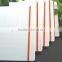 white pu full cover embossed logo notebook with orange elastic band