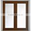 Wood color frame cheap house casement window with grills for sale