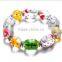 2016 New Latest Design Handmade Bracelet Santa Claus Christmas Hand Painted Stretch Glass Bead Bracelets