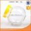 Round glass storage jar with high quality & colored lid
