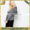 Plain ladies fashion designs grey and black cotton long sleeve elongated t shirt