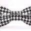 Black / White Checkerboard Print Leather Bowtie Bow Tie