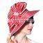 Women Formal Church Hat Ribbon With Red and White Color