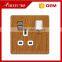 universal BS standard wooden socket Wall socket usb wall socket with safe switch
