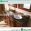 With double bowl size one piece bathroom sink and baltic brown granite countertop