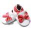 2016 baby white with red bow children leather shoes