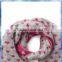 grey and pink heart jacquard fluffy owl pocket scarf for girls