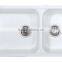 acrylic solid surface/ quartz cream color double kitchen sink,resin stone kitchen sinks