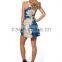 Designer One Piece Party dress Women Sexy Dress Plus Size Map Print N4-35