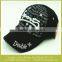 fashion print embroider baseball cap prewashing black sports cap