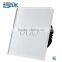UK 3 gang toughened glass panel remote control light switch with sensor
