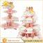 Princess Paper Cupcake Stand For Girls 3-Tire Polka Dot Cake Holder Pink Party Supply