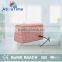 Customized pink PU polygon funny LED wooden alarm clcok