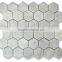 hexagon 2x2 white marble tumble mosaics meshed on sheet tiles for kitchen backsplash shower walls bathroom floor