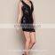 Matte Sequin Fabric Velvet V Wire Bodycon Dress Girl Party Wear Western Dress HSD5244