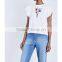Round Ribbed Neck Short Layered Ruffles Sleeves Cotton Jersey Tops (DQE0146T)