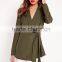 latest lady khaki tie front casual soft blazer elegant design
