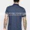 Custom Brand Logo Short Sleeve Button Placket Point Printed Design Navy Men's 100% Cotton Jersey Slim Fit Casual Polo T-Shirt