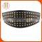 Women Black Rivets Elastic Belt Fashion Rivets Elastic Belt