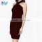 YIHAO New Fashion Short Solid Bodycon Cooktail Party Dress Red Sexy Ladies Bandage Dress