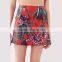 New design summer 2017 fashion floral mini wrap skirt