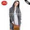 Women's fashion grey thick long hoodie cardigan sweater with high quality