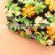 Wholesale floral ruffle shorts floral bloomers with green bowknot for baby girls