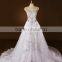 Wholesale - Custom Made 2017 Court Train Illusion Transparent Back Beaded Lace mermaid ball gown Wedding Dresses Bridal Gowns