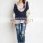 Big Flower Engrave Empty Hook Blouse Blouse Stitching Female Bohemia Beach