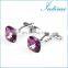 Simple Deluxe Pink Rhinestone Jewelry Unisex Shirt Cufflinks Brand