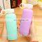best price hot sale cute small glass water bottle with colorful silicone sleeve