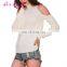 China Factory sexy cold shoudler winter women black long design sweater woman