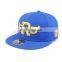 Bulk custom blue snapback caps with plastic buckle