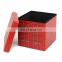 Customized smooth cover modern and practical printing pvc leather storage ottoman