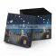 Customized Storage Ottoman printing  Polyester Folding Stool  Foot Rest Seat with LED