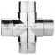4 Ways Handrail Pipe Fitting Steel Elbow 304 Stainless Cross Shape Tube Connector Elbow
