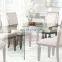 Home furniture general use fashion design steel chromed oval glass dining table for modern style