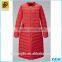 New design red long down jacket from Dongdu clothing factory