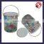 clear PVC plastic bucket with tin lid