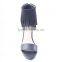 Fashionable party wear wedge woman tassel sandals cheap with back zipper