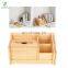 Bamboo Desktop Organizer, Book Shelf Stationary Holder Mini Storage Box, Extendable Tabletop for Office Home
