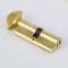 gold color fan shaped thumbturn single open euro profile brass lock cylinder