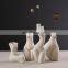 Modern Decorative Handmade Art Porcelain Matte White Creative Body Shape Pot Irregular Flower Ceramic Vase Nordic