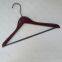 Hotel closet coat suit wooden hanger with bronzer chrome plated round hook custom logo display racks