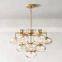 2024 latest luxury modern led gold chandeliers lamp hotel bedroom modern linear led pendant light