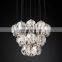 Modern luxury BOULE raindrop round industrial transparent smoke gray crystal chandelier for living room hotel decoration